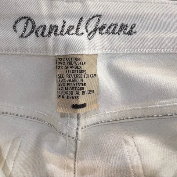 White‎ Daniel Jeans with Silver Stitched detail on front and back Size 13/14 - Picture 8 of 13